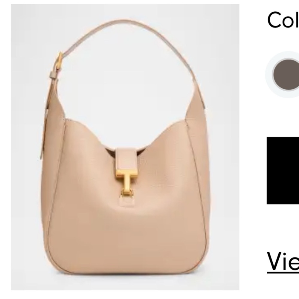 Tom Ford Cream Shoulder Bag with Gold Hardware